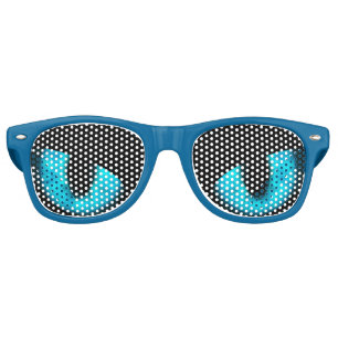 Lunettes de soleil rétro Freaky Blue Cat Eyes