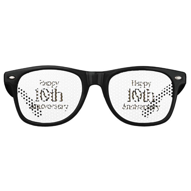 Lunettes de soleil rétro pour joyeux 10e anniversa (Devant)