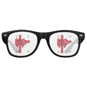 Lunettes de soleil rétro pour la fête rouge de la 