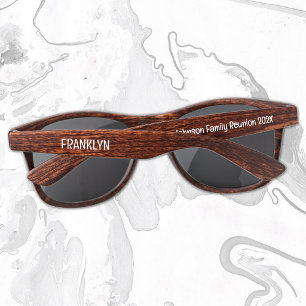 Lunettes De Soleil Réunion de famille en bois plastique personnalisé