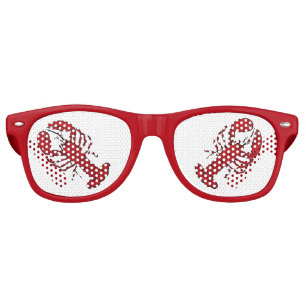 Lunettes de soleil rouge de homard rétros rockabil