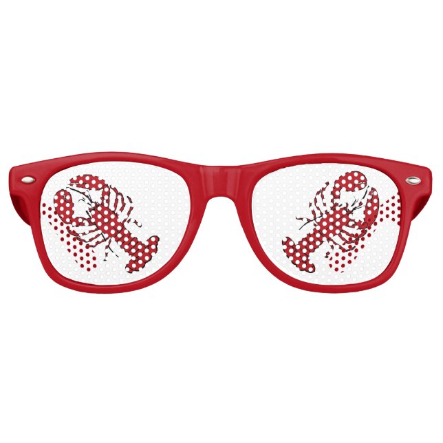 Lunettes de soleil rouge de homard rétros rockabil (Devant)