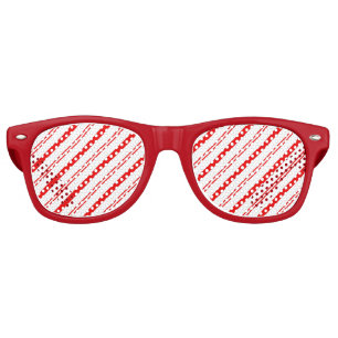 Lunettes de soleil rouges Sucre de canne de Noël