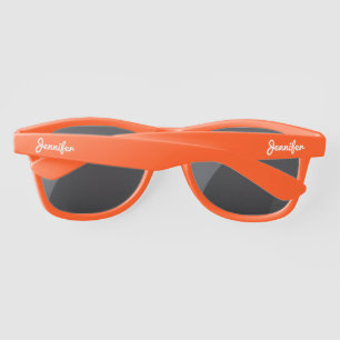 Lunettes De Soleil Simple Elegant Blanc Personnalisé Nom Personnalisé