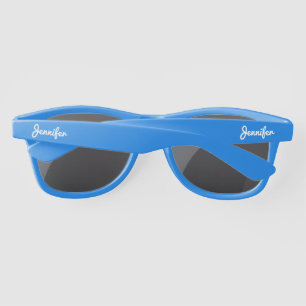 Lunettes De Soleil Simple Elegant Blanc Personnalisé Nom Personnalisé