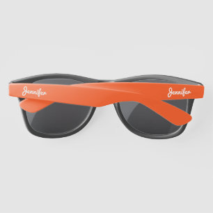 Lunettes De Soleil Simple Elegant Blanc Personnalisé Nom Personnalisé