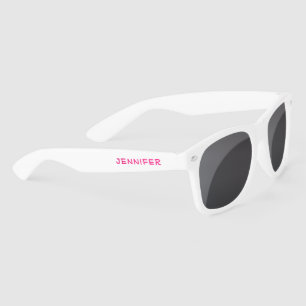 Lunettes De Soleil Simple Élégant Rose Nom Personnalisé Personnalisé
