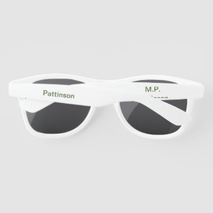 Lunettes De Soleil Simple minimal green add your text name photo cust