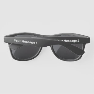 Lunettes De Soleil Simple noir et blanc Votre message Modèle texte