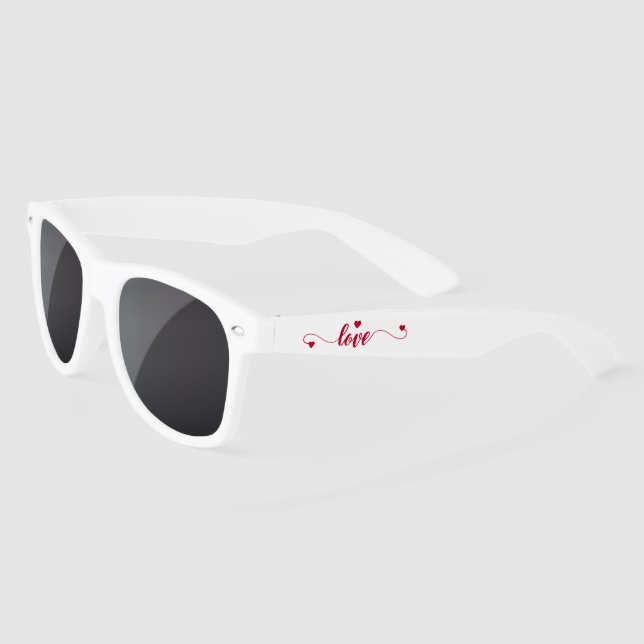 Lunettes De Soleil Simple Red Heart Modern Love Typographie | Vacance (Gauche)