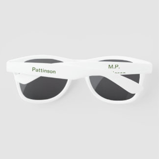 Lunettes De Soleil Simple vert minimal ajouter votre nom de texte pho