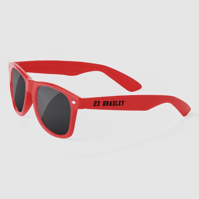 Lunettes De Soleil Sports Jersey Nom personnalisé Numéro personnalisé (Gauche)