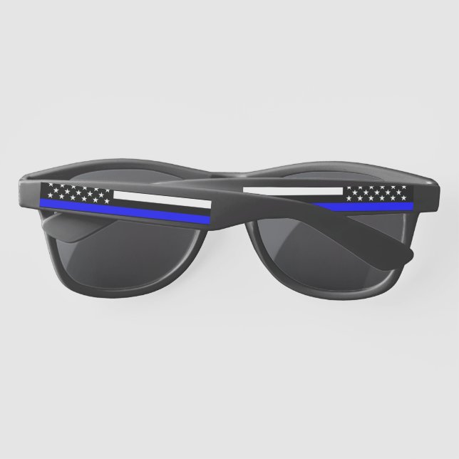 Lunettes De Soleil Symbolic Thin Blue Line American Flag graphic on a (Dos)
