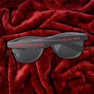 Lunettes De Soleil Til Death Do Us Part Gothique Rouge et Noir