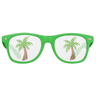 Lunettes de soleil Tropical Island Green Palm Tree