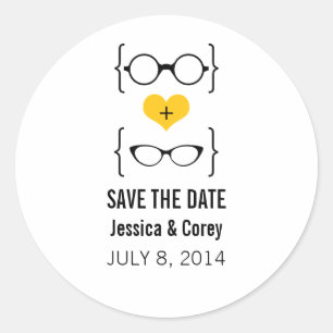 Lunettes Geeky Jaune Enregistrer Stickers Date
