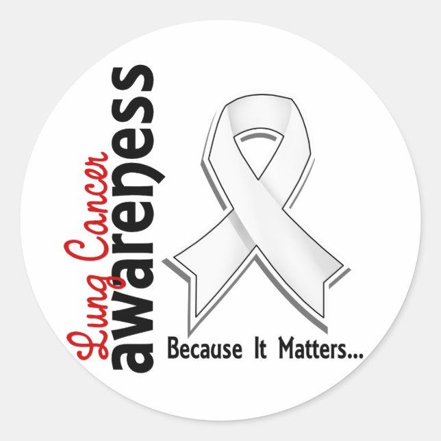 Lung Cancer Awareness 5 Classic Round Sticker (Front)