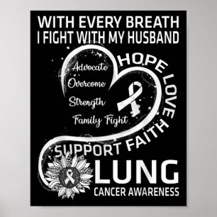 Lung Cancer Awareness Gift Husband Lung Cancer Rib Poster