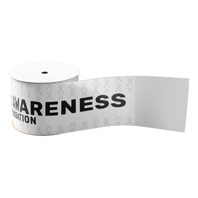 Lung Cancer Awareness Pattern Ribbon Grosgrain Ribbon (Spool)