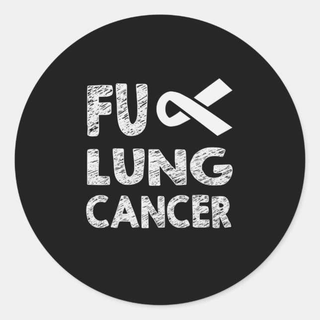 Lung Cancer Awareness Pearl Ribbon Classic Round Sticker (Front)