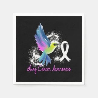 Lung Cancer Awareness Pearl Ribbon Napkin