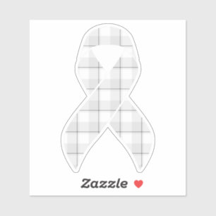 Lung Cancer Awareness Plaid Ribbon Gray
