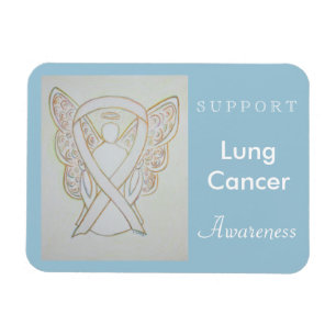 Lung Cancer Awareness Ribbon Angel Custom Magnet