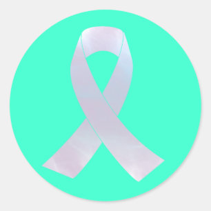 Lung Cancer Awareness Ribbon Classic Round Sticker