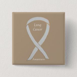 Lung Cancer Awareness Ribbon Custom Art Pin