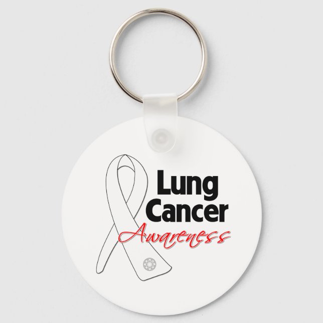 Lung Cancer Awareness Ribbon Keychain (Front)