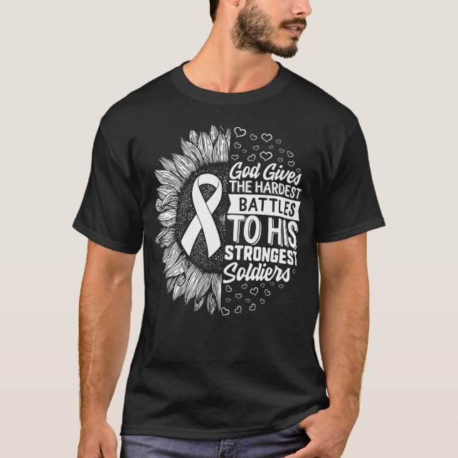 Lung Cancer Awareness Shirt, God Gives the T-Shirt (Front)