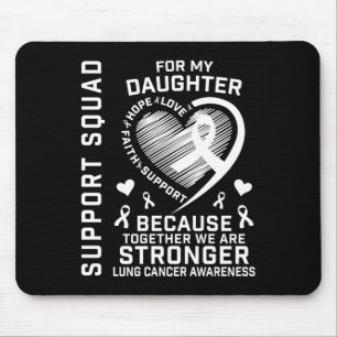 Lung Cancer Awareness Shirts Daughter Ribbon Famil Mouse Pad