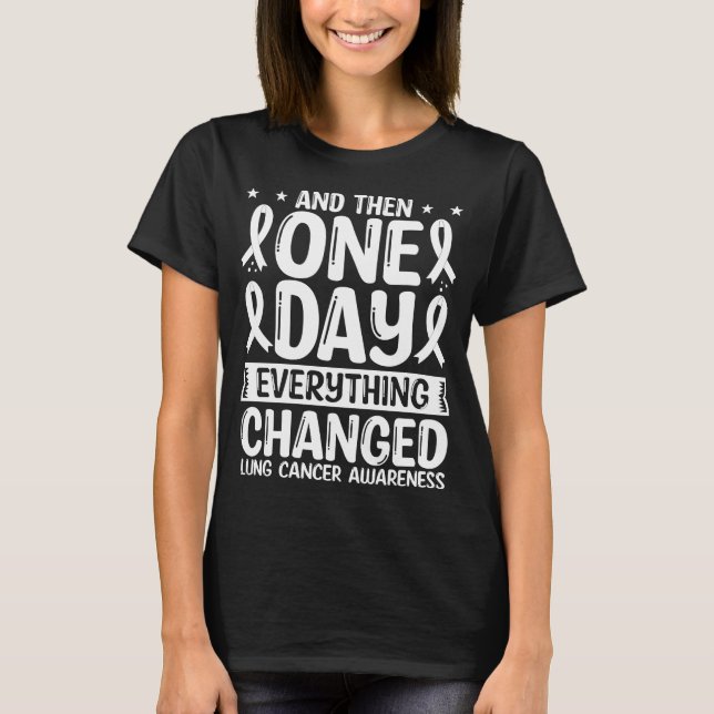 Lung Cancer Awareness Warrior Ribbon Survivor T-Shirt (Front)