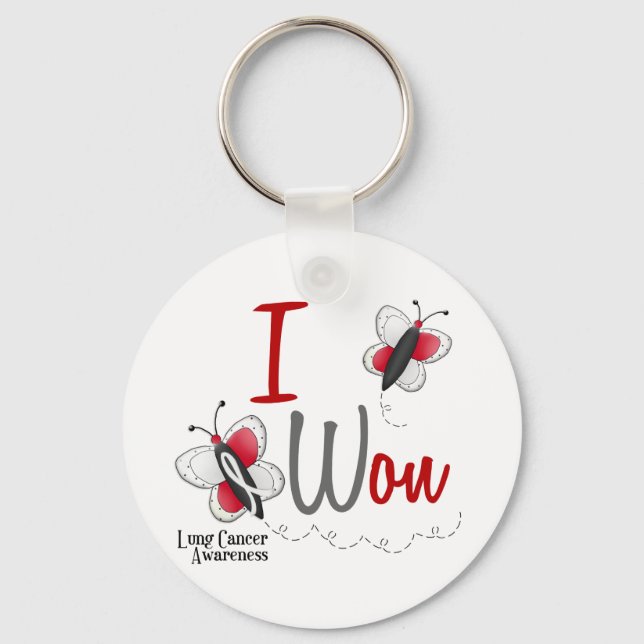 Lung Cancer Butterfly 2 I Won Keychain (Front)