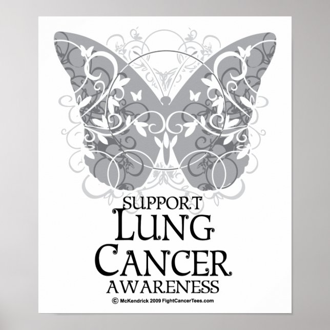 Lung Cancer Butterfly Poster (Front)