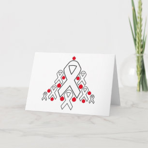 Lung Cancer Christmas Ribbon Tree Holiday Card