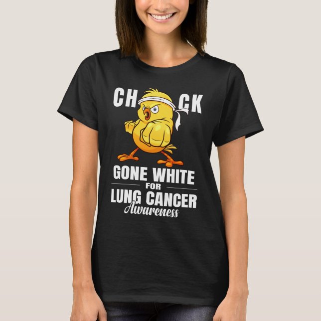 lung cancer funny chick warrior T-Shirt (Front)