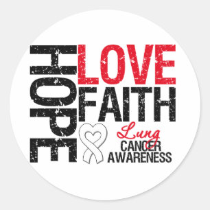Lung Cancer Hope Love Faith Classic Round Sticker