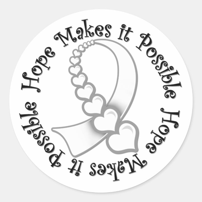 Lung Cancer -  Hope Makes It Possible Classic Round Sticker (Front)