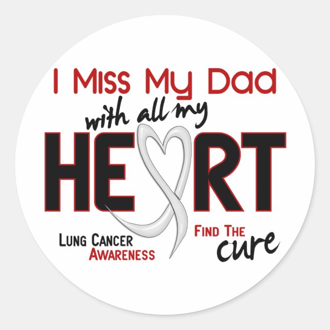 Lung Cancer I Miss My Dad Classic Round Sticker (Front)