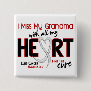 Lung Cancer I Miss My Grandma 2 Inch Square Button