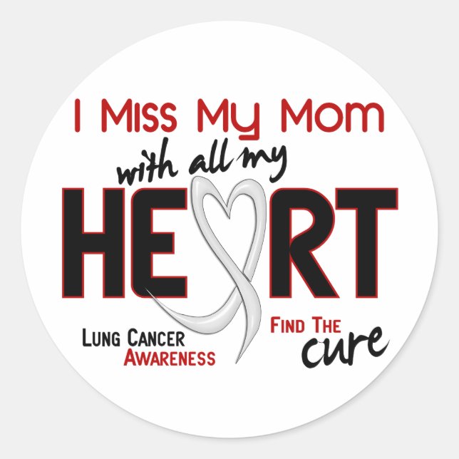 Lung Cancer I Miss My Mom Classic Round Sticker (Front)