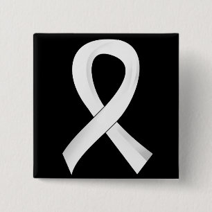 Lung Cancer Pearl Ribbon 3 2 Inch Square Button