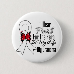 Lung Cancer Ribbon Hero My Grandma 2 Inch Round Button