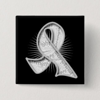 Lung Cancer Slogan Watermark Ribbon 2 Inch Square Button