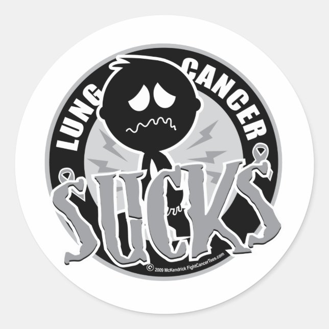Lung Cancer Sucks Classic Round Sticker (Front)