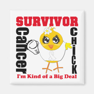 Lung Cancer Survivor Chick Ribbon Magnet