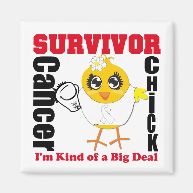 Lung Cancer Survivor Chick Ribbon Magnet (Front)