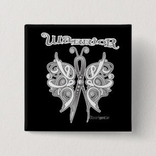 Lung Cancer Warrior Celtic Butterfly 2 Inch Square Button
