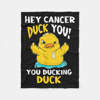 Lung Cancer Warrior Duck Design Together  Fleece Blanket